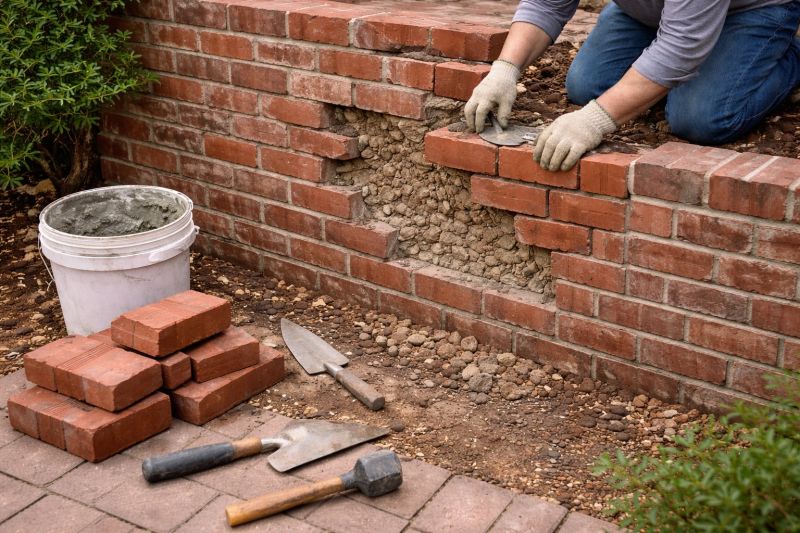 Brick Retaining Wall Repair in Helena, MT