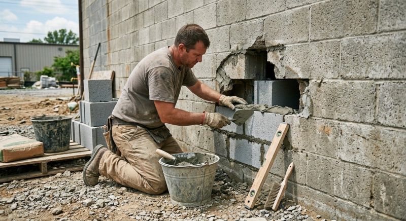 Cinder Block Wall Repair in East Helena, MT