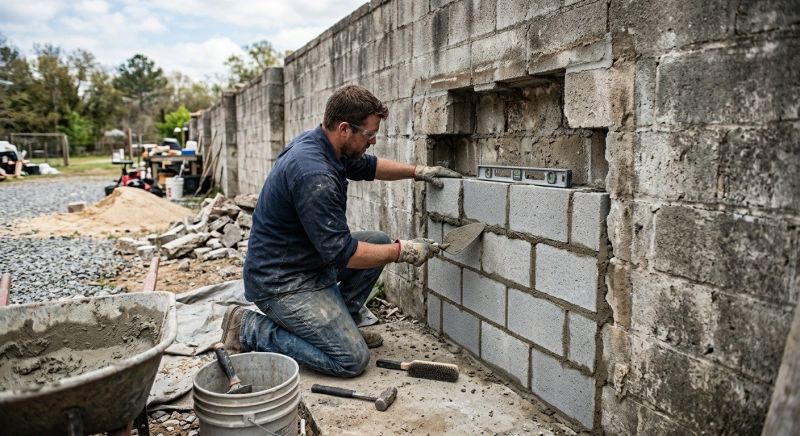 Cinder Block Wall Repair in East Helena, MT