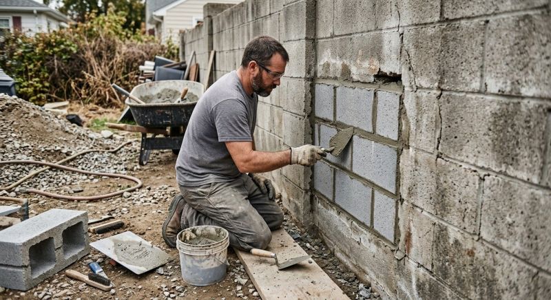 Cinder Block Wall Repair in Lewis And Clark County, MT