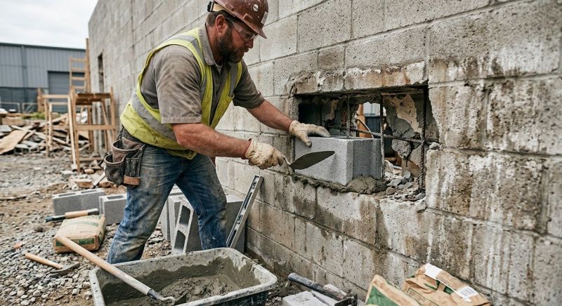 Cinder Block Wall Repair in Lewis And Clark County, MT