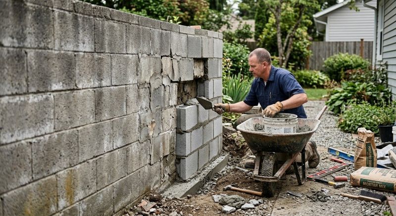 Cinder Block Wall Repair in Helena, MT