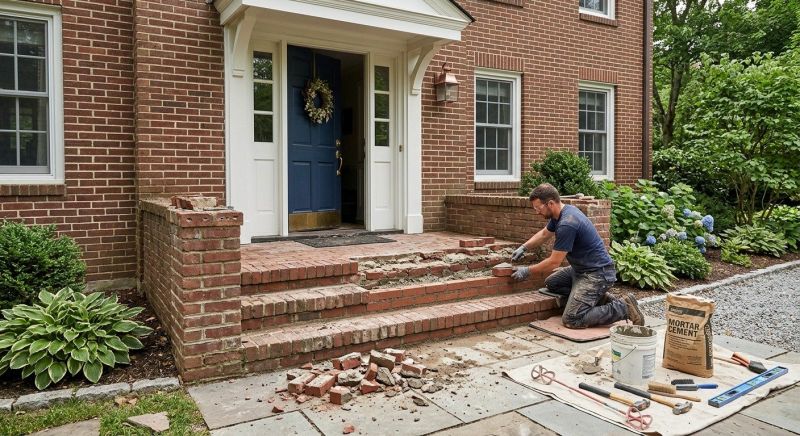 Entryway Brick Repair in Helena, MT