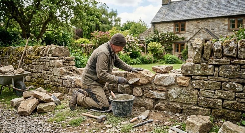 Stone Wall Repair in Lewis And Clark County, MT